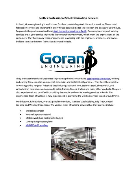 Goran Metal Fabrication Inc 